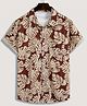 The Kids Club Cotton Woven Half Sleeves Tropical Printed Shirt - Brown