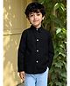 The Kids Club Cotton Woven Full Sleeve Solid Shirt - Black