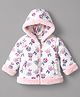 Babyoye Woven Full Sleeves Floral Printed Hooded Padded Jacket - White