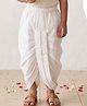 AJ Dezines Pure Cotton Woven Gota Lace Embellished Dhoti - White