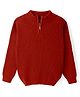 Pine Kids Knit Full Sleeves Solid Colour Pullover - Red
