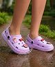 Pine Kids Backstrap Closure Clogs With Applique - Purple