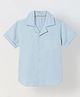 Spunkies Pure Cotton Woven Half Sleeves Solid Shirt - Light Blue