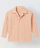 Spunkies Cotton Lycra Woven Full Sleeves Stripe Textured Shirt - Peach