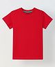 Spunkies Cotton Blend Woven Half Sleeves Solid Tee - Red