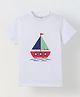 Spunkies Cotton Woven Half Sleeves Ship Printed Tee - White