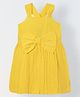 Spunkies Cotton Woven Sleeveless Bow Applique Detailed Dress - Yellow
