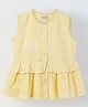 Spunkies Cotton Woven Sleeveless Schiffli Embroidered Dress - Yellow