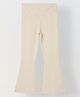 Spunkies Pure Cotton Woven Textured Floral Leggings - Cream
