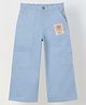 Spunkies Pure Cotton Woven Travel Text Printed Pants - Blue