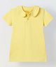 Spunkies Cotton Blend Woven Half Sleeves Solid Polo Tee - Yellow