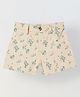 Spunkies Pure Cotton Woven Maps Printed Shorts - Beige