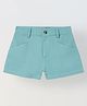 Spunkies Pure Cotton Woven Solid Shorts - Green