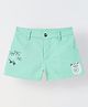 Spunkies Pure Cotton Woven Palm Trees Printed Shorts - Green