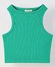 Spunkies Cotton Blend Woven Sleeveless Solid Top - Green