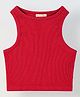 Spunkies Cotton Blend Woven Sleeveless Solid Top - Red