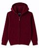 Pine Kids Knit Full Sleeves Front Open Hooded Sweater - Wine