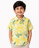 CrayonFlakes Cotton Woven Half Sleeves Lemon Printed Shirt - White