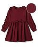 Mark & Mia Full Sleeves Party Dress With Bow Applique - Maroon
