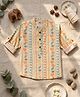 Desi Soota Cotton Woven Full Sleeves Floral & Geometric  Printed Kurta - Yellow