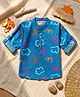 Desi Soota Cotton Woven Full Sleeves Clouds & Sun Printed Kurta - Blue