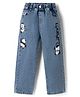 Mark & Mia Denim Full Length Washed Jeans with Panda Print - Blue