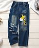 Mark & Mia Denim Full Length Washed Jeans with Giraffe Print in Blue