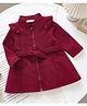 Mark & Mia Full Sleeves Winter Frock with Cable Knit Design - Maroon
