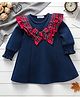 Mark & Mia Frock with Full Sleeves & Bow Applique - Navy Blue