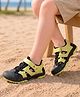 Pine Kids Velcro Closure Solid Sandals With Logo Print - Green