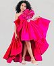PinkCow Taffeta Woven One Shoulder Ruffled Detailed HIgh Low Dress - Pink