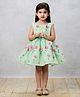PinkCow Cotton Woven Sleeveless Floral Printed Dress - Light Green