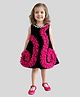 PinkCow Velvet Woven Sleeveless Frill Detailed Pearl Embellished Dress - Pink