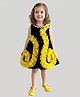 PinkCow Velvet Woven Sleeveless Frill Detailed Pearl Embellished Dress - Yellow