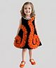 PinkCow Velvet Woven Sleeveless Frill Detailed Pearl Embellished Dress - Orange