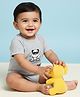 The Mom Store Cotton Knit Half Sleeves Party Time Text Printed Onesie - Grey