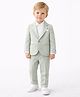 Spool Junior Cotton Woven Full Sleeves Solid Blazer & Pant With Shirt Set - Light Green