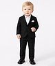 Spool Junior Cotton Woven Full Sleeves Solid Blazer & Pant With Shirt Set - Black