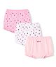 Honeyhap 100%Cotton Knit Bio Finish Bloomers With Floral Print Pack of 3 - White Pink & Light Pink