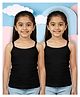 NUSYL Cotton Knit Pack Of 2 Sleeveless Solid Camisoles - Black