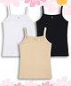 NUSYL Cotton Knit Pack Of 3 Sleeveless Solid Camisoles - White Black & Beige