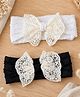 The little lookers Bow Applique Detailed Headbands - Black & White