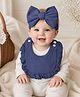 The little lookers Bow Applique Detailed Headband With Bib - Navy Blue