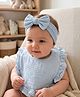 The little lookers Bow Applique Detailed Headband With Bib - Blue