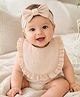 The little lookers Bow Applique Detailed Headband With Bib - Beige