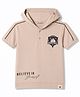 CUCUMBER Cotton Sinker Knit Half Sleeves Hooded T-Shirt with Believe In Yourself  Print -Ivory