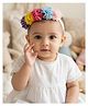 Aye Candy Floral Applique Detailed Headband - Blue Pink & Yellow