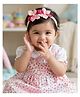Aye Candy Pearl Embellished Floral Applique Detailed Hair Band - Pink