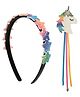 Aye Candy Star Applique Detailed Hair Band With Unicorn Designed Wand - Yellow & Green