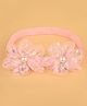 Aye Candy Floral Applique Detailed & Stone Embellished Headband - Pink